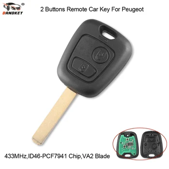 

DANDKEY 10ps 2 Buttons 433MHZ With PCF7961 Chip Remote Car Key Control Keyless For Peugeot 307 Citroen C1 C3 VA2 Blade