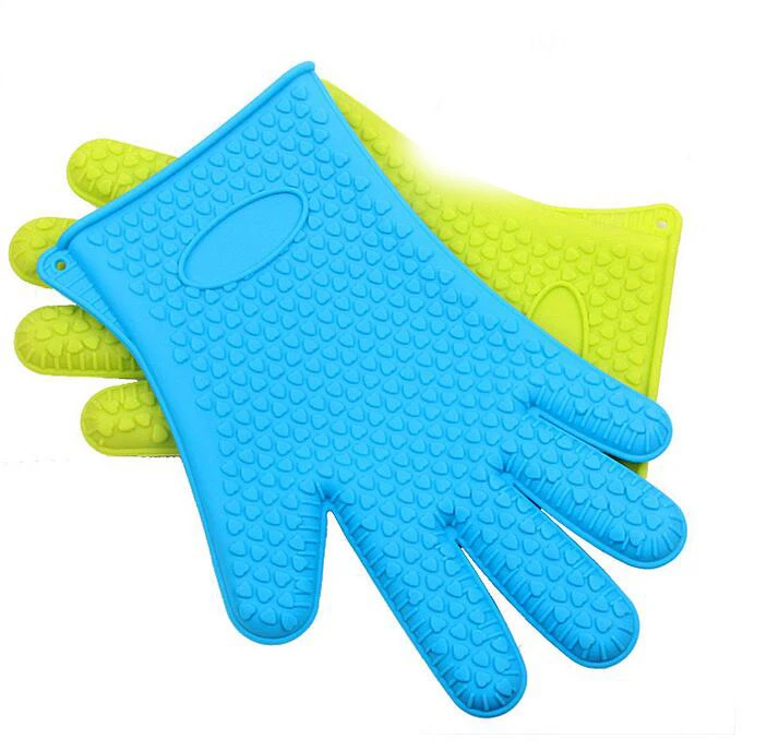 ORGANBOO 1PC barbecue outdoor silicone gloves high temperature insulation hot water slippery microwave oven baking gloves bbq