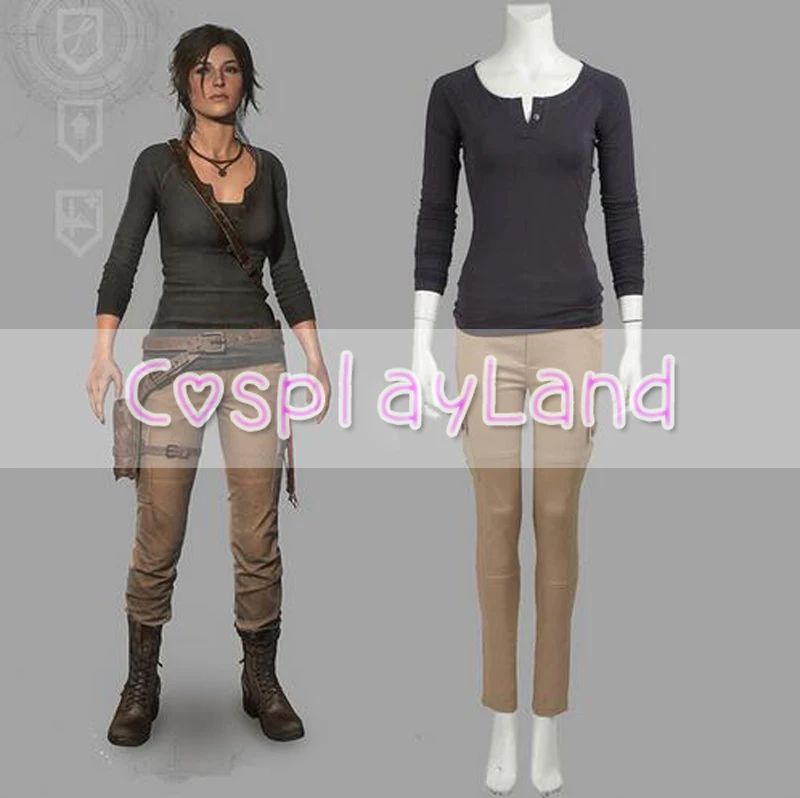 Tomb Raider Костюм Лара Крофт Косплей наряд Хэллоуин для женщин Одежда рождественской