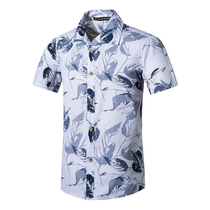 Мужская гавайская рубашка, мужская повседневная рубашка с принтом, пляжные рубашки с коротким рукавом, летняя мужская одежда, Азиатский Размер 5XL ST55 - Цвет: Asian size