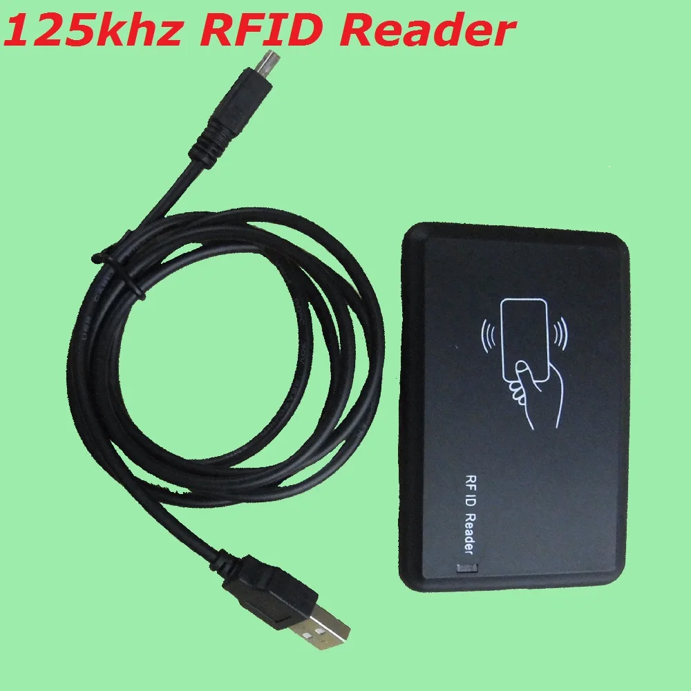 RFID 125 키로 헤르쯔 EM4100 USB 리더 근접 스마트 ID 카드 읽기 소프트웨어 또는 드라이브 필요 도어 액세스 제어 시스템 방수