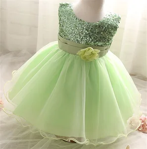 Flower Baby Girl Christening Gown For Princess Toddler Girls Wedding Clothes Baby Kids Clothing Girl Dress Sequins Pageant Party