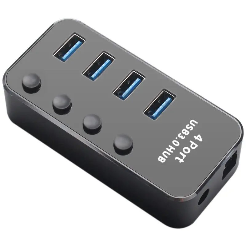 Алюминиевый сплав Многофункциональный USB 3,0 концентратор независимый светодиодный индикатор-переключатель Высокая скорость передачи 5 Гбит/с Поддержка горячей замены