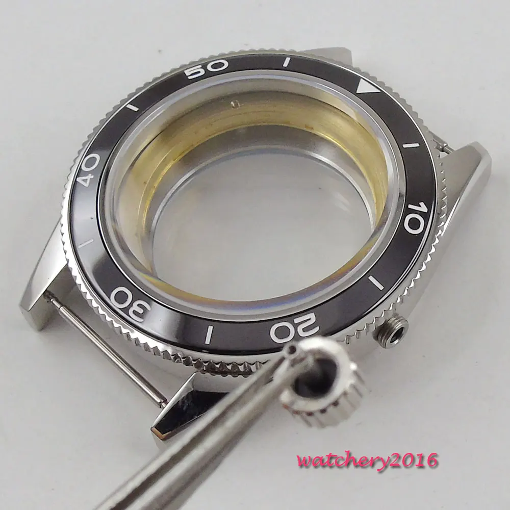 New 41mm parnis black Dial + Hands + Watch Case set fit ETA 2824 2836 Movement Sapphire Glass High quality hardened Watch Case New 41mm parnis black Dial + Hands + Watch Case set fit ETA 2824 2836 Movement Sapphire Glass High quality hardened Watch Case