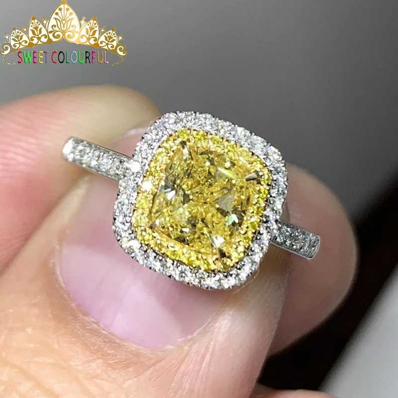 

100% 18K 750Au Gold yellow Moissanite Diamond Ring D color With national certificate MO-00123