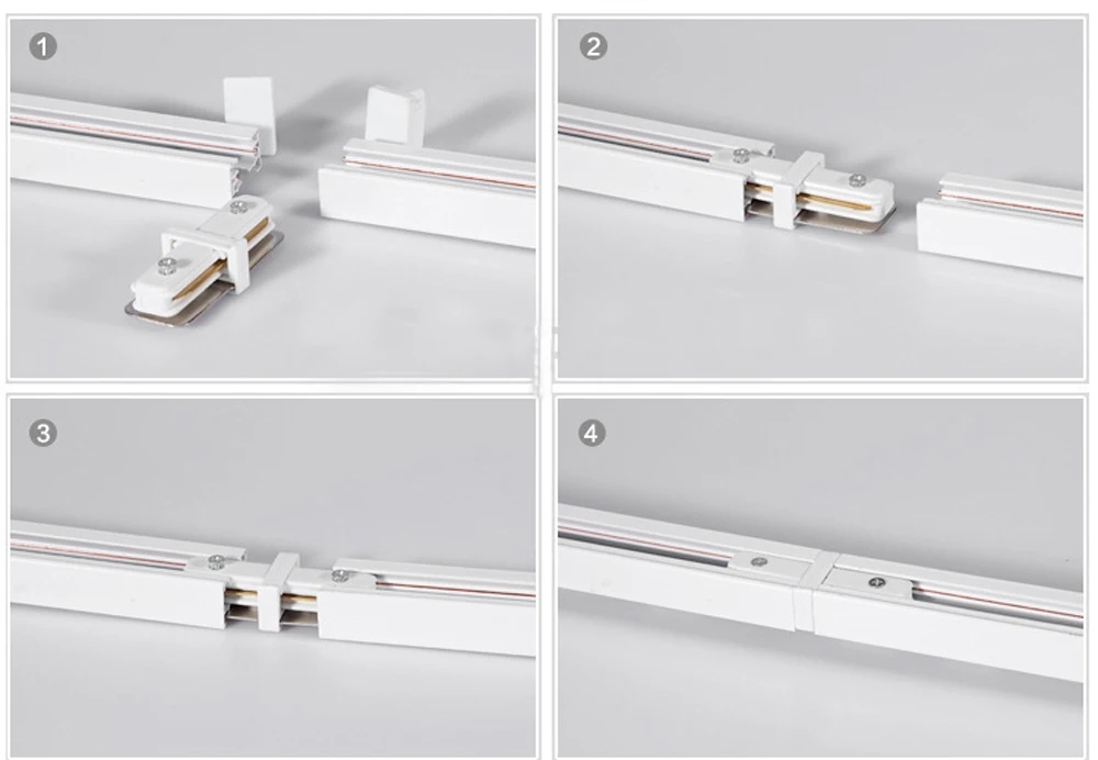 1GO OCEAN LED Track Rail 1 Meter 2 Wire Aluminum Black White Thick Rail Track For Spotlight Lighting Fixture Lights Rail