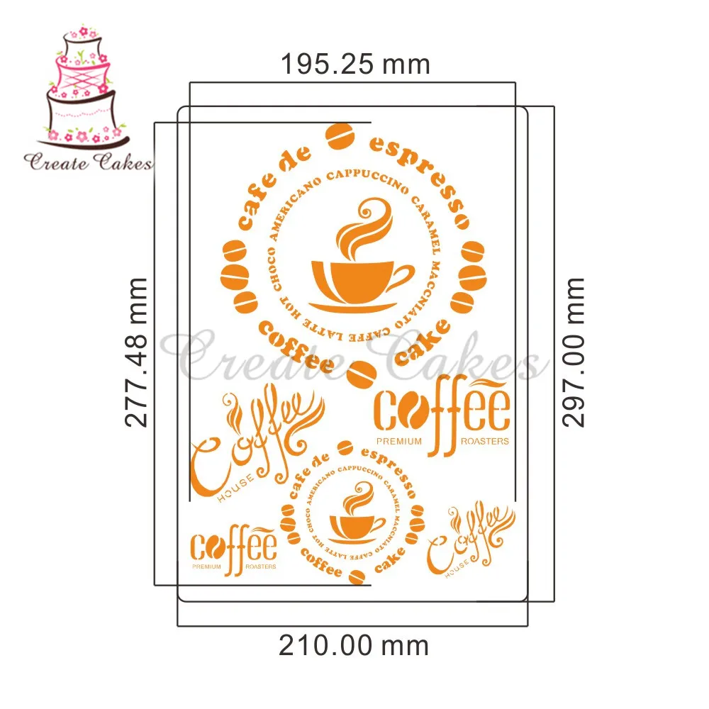 Кофе трафареты для стен картина штамп для скрапбукинга альбом декоративное тиснение DIY ремесло бумага карты цветок шаблон