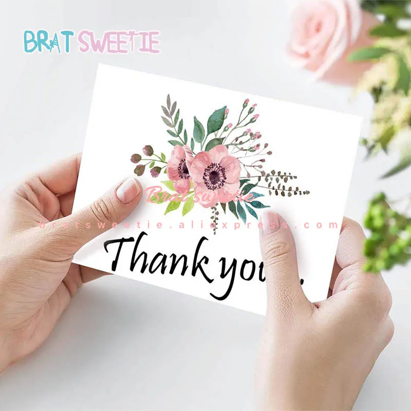 

Floral Flower Thank You Cards Wedding Invitations Anniversary Greeting Cards with Envelopes Tropical Hawaiian Party Supplies