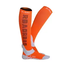 1 пара для мужчин спортивные компрессионные длинные выше колена высокие носки для марафона ночной бег светоотражающие