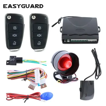 

EASYGUARD RFID DC12V one way car alarm system central door lock automation shock trigger alarm remote trunk release car finding