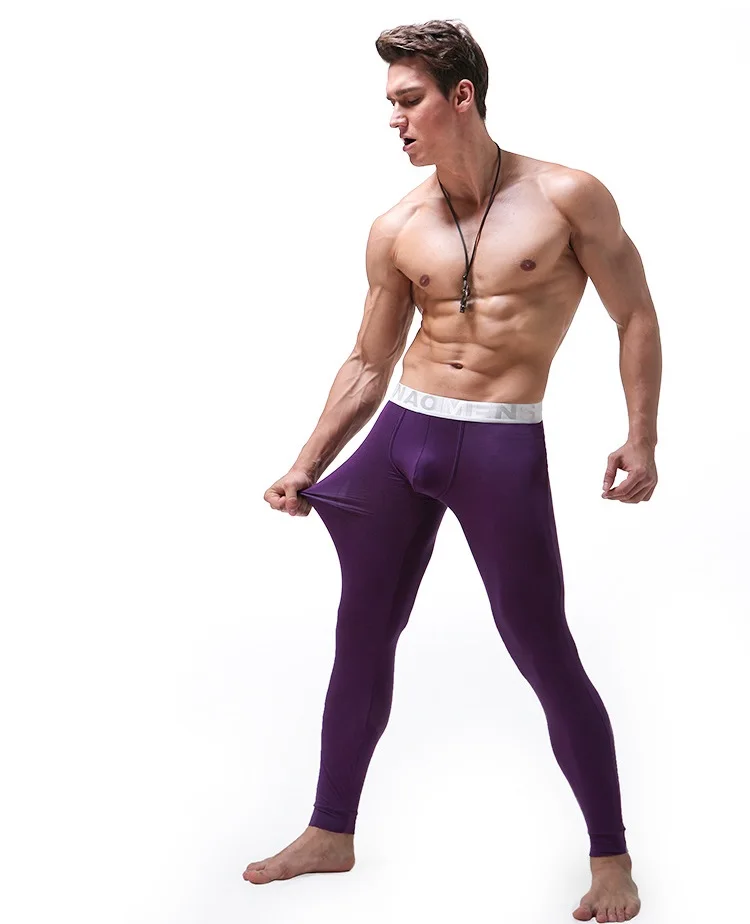 Термобелье Брюки мужские тонкие эластичные брюки модальные леггинсы Стрейчевые дышащие
