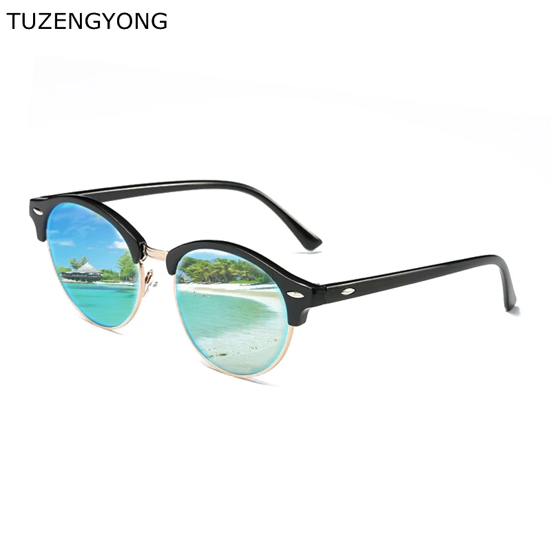 

2018 Classic Men Half Frame Polarized Sunglasses Fashion Round Women Brand Designer Vintage Sun glasses Male Driving UV400 Oculo