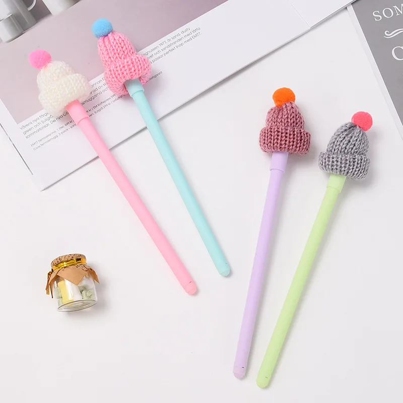 

1pc 0.38mm Cute Hat Gel Pen Papeleria Kawaii Stationery Chancery Black Ink Pens Kids Gift School Office Writing Supplies