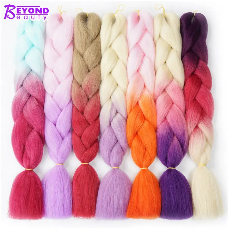 Beyond beauty Ombre Jumbo косички синтетические косички волосы крючком 100 цветов доступны 100 г наращивание волос