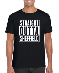 "Straight Outta Sheffield" забавный подарок Комптон пародия футболка 2019 Красивые футболки Топ Лето Мужская мода T Распродажа дешевых футболок