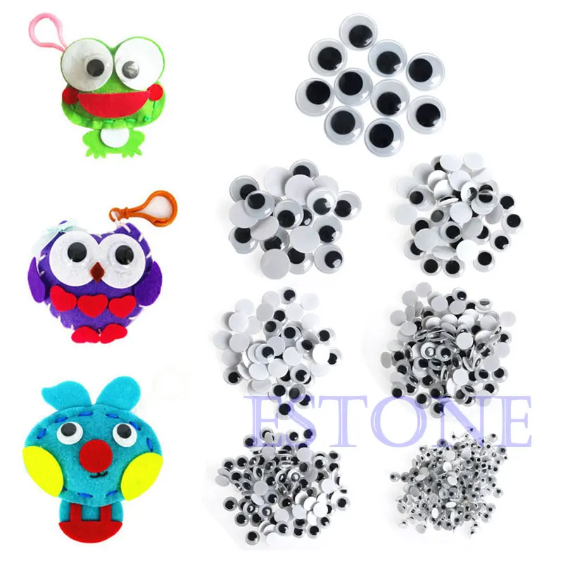 

New 1Set (520pcs) Self-adhesive Wiggly Wobbly Googly Eyes Scrapbooking Crafts Mixed 6-20mm Small ornaments doll accessories