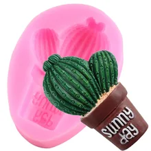 Plantas suculentas Cactus Aroma DIY Gesso Fondant Bolo de Molde de Silicone Molde De Silicone Moldes de Vela