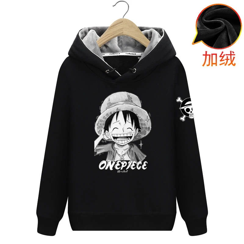 ワンピースパーカートレーナールフィ麦わら帽子日本アニメ黒コート用男性デザインワンピース Sweatshirt Luffy One Piece Hoodiedesigner Hoodie Aliexpress