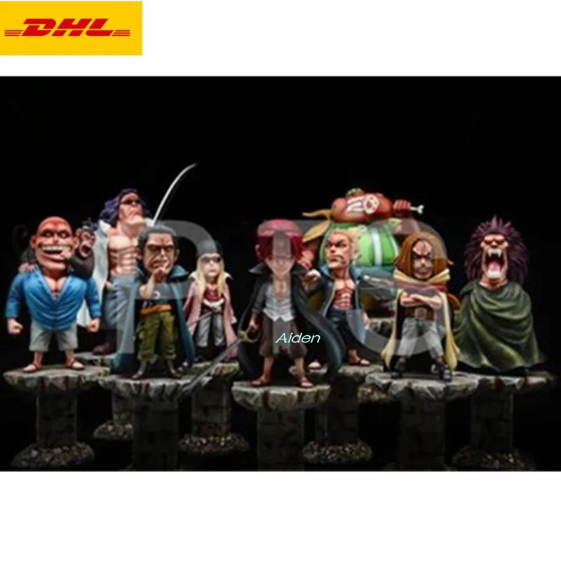 

9Pcs/set ONE PIECE Statue Red Hair Pirates Bust Shanks Full-Length Portrait PF Crew Yasopp GK Action Figure Toy BOX 25CM B1206