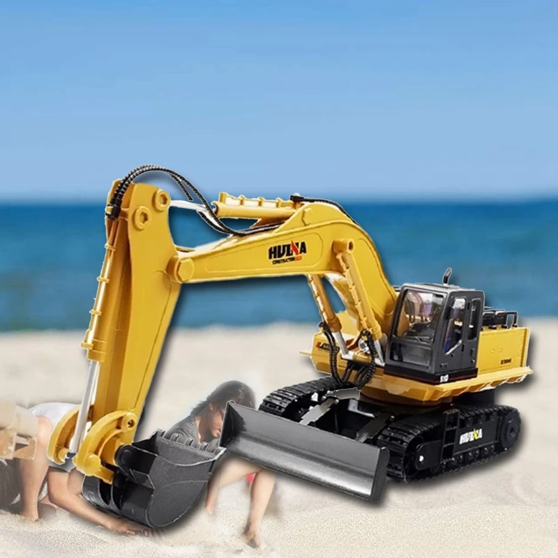 

HUINA 1510 RC 2.4G 11CH Metal Remote Control Engineering Digger Truck Model Toy