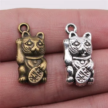 

WYSIWYG 8pcs 23x11mm Charm Lucky Cat To Attract Money Cat Charms For Attracting Money Chinese Lucky Cat Charms