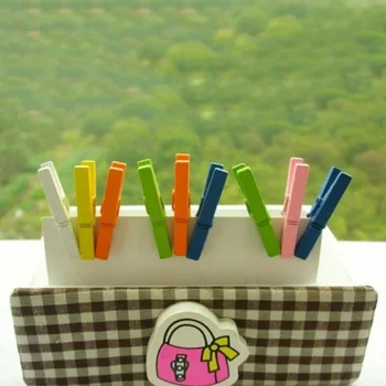 

20pcs 35MM Mini Colored Spring Wood Clips Clothes Photo Paper Peg Pin Clothespin Craft Clips Party Decoration