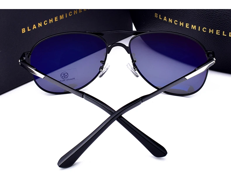 Blanche Мишель бренд classic Pilot Sunglasses Для мужчин поляризационные UV400 Для мужчин с солнцезащитные очки мужской вождения Óculos gafas-де-сол hombre