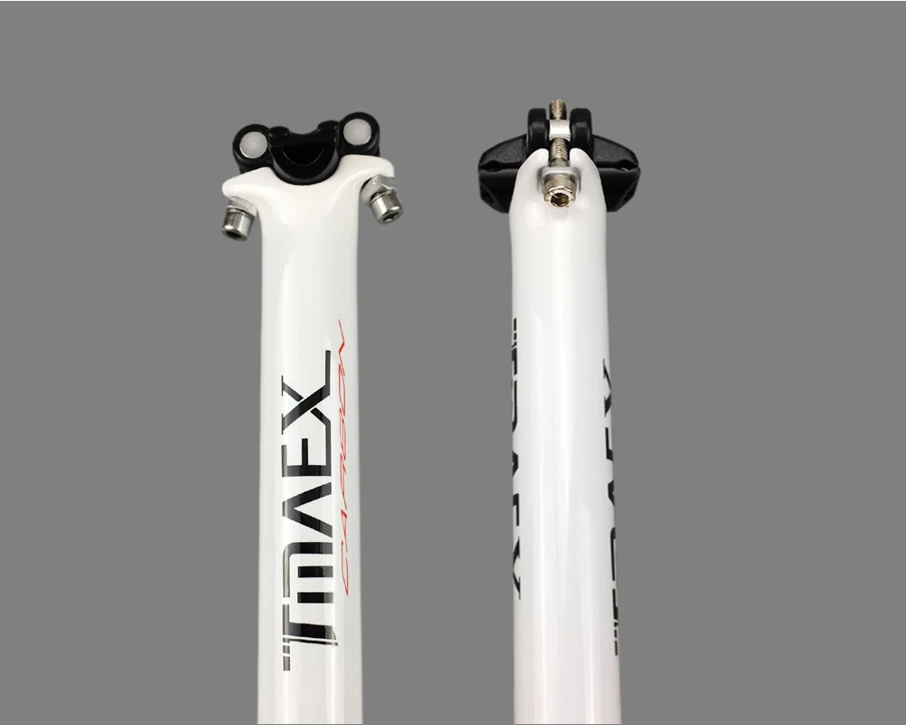 TMAEX белый карбоновый Подседельный штырь углеродное волокно дорожный велосипед Подседельный штырь горный велосипед Запчасти 27,2/30,8/31,6*350/400 мм Ультра легкий