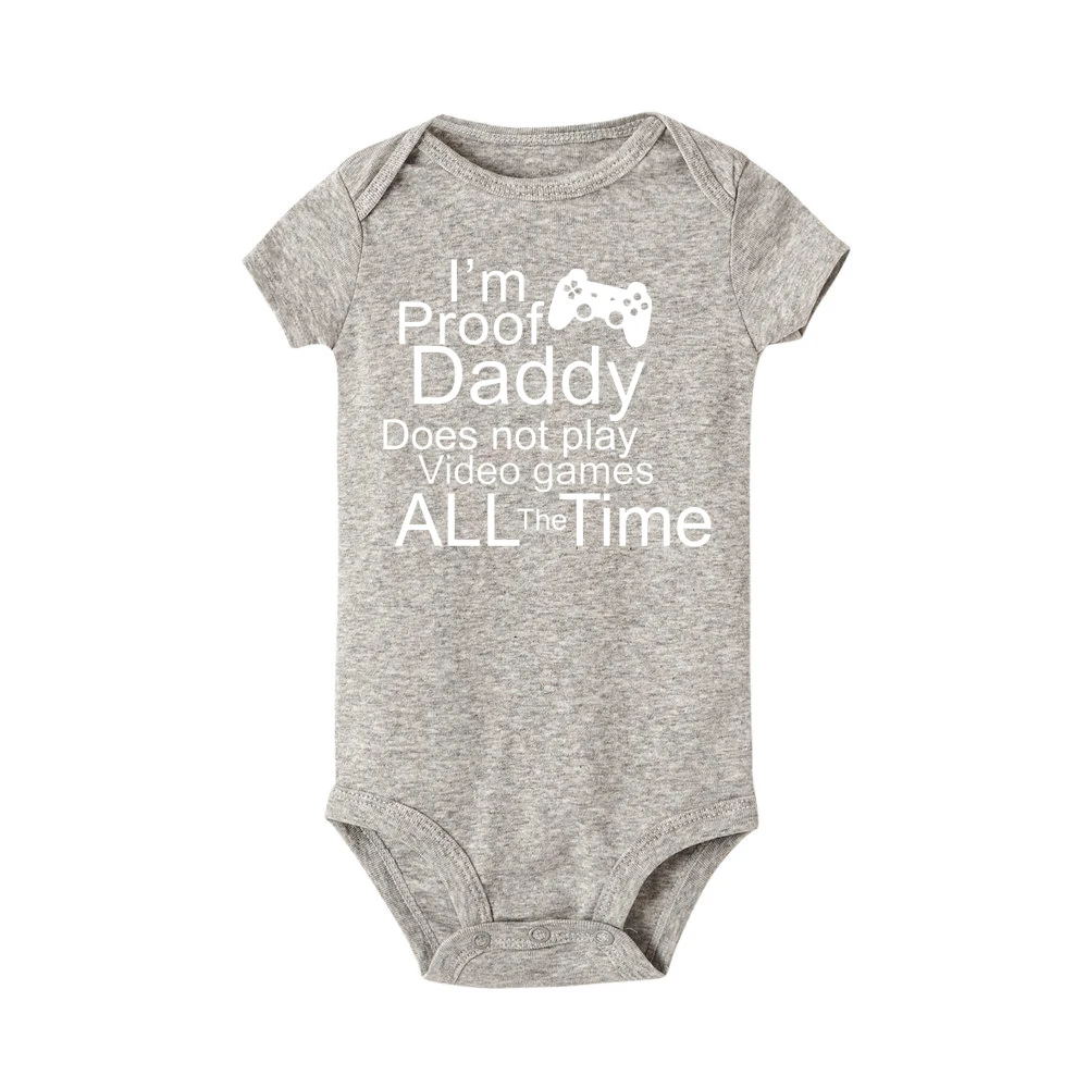 Боди с надписью «daddy play games» для новорожденных мальчиков, комбинезон с надписью для маленьких девочек, комбинезон, одежда для сна на возраст от 0 до 24 месяцев - Цвет: R157-SRPGY-