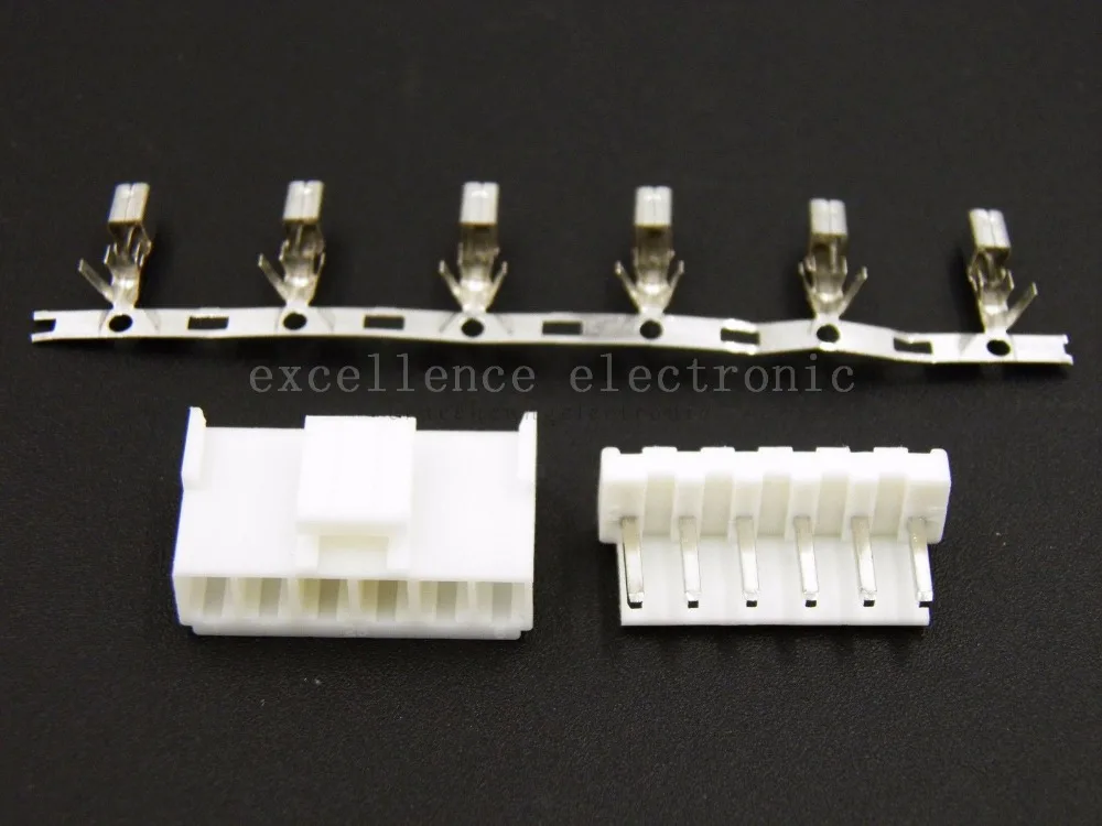 50 set 6 pin VH3.96 Connector 3.96mm Pin Plug Terminal Needle Seat new