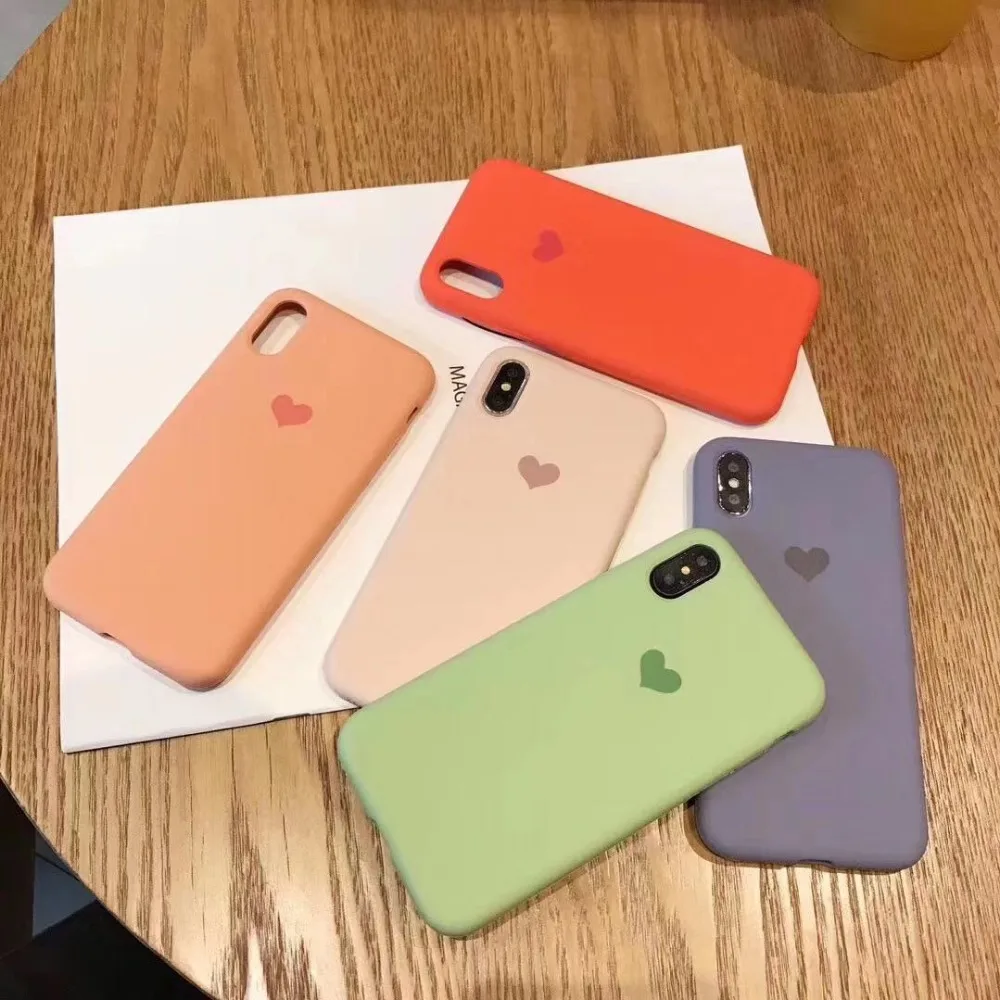 Imitation of the original liquid silicone phone case for iPhone7 8 6 6s plus X XR XS Max Love protective cover coque |