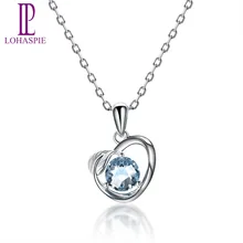 LP драгоценный камень ювелирные изделия Твердые 18 К белого золота Натуральный аквамарин в форме сердца кулон мелкозернистый камень ювелирные изделия для мартовского подарка на день рождения