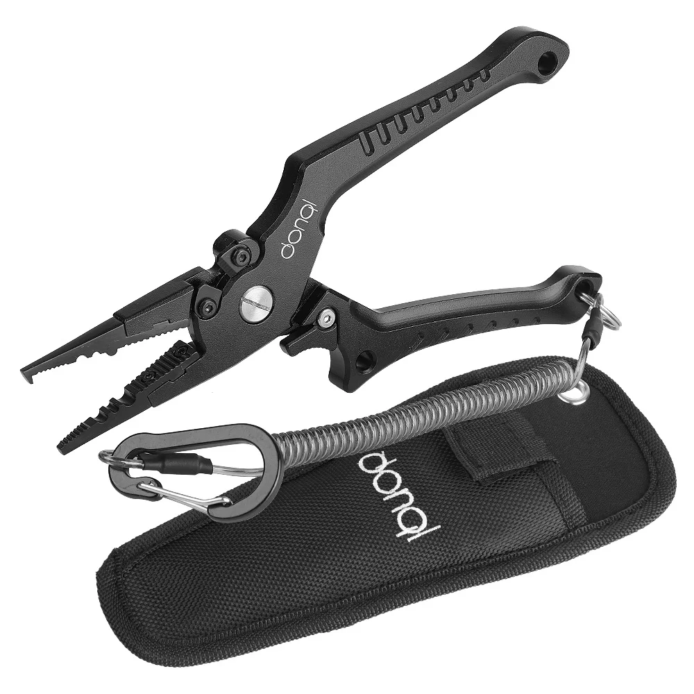 

DONQL High Quality Multifunctional Fishing Pliers Hook Remover Line Cutter Scissors Aluminum Alloy Fishing Clamp Accessories