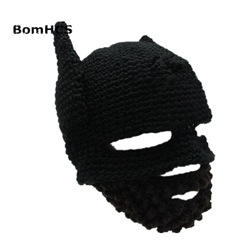BomHBeard шапка с Бэтменом рыцарская Gorro ручной работы вязаная крючком зимняя теплая