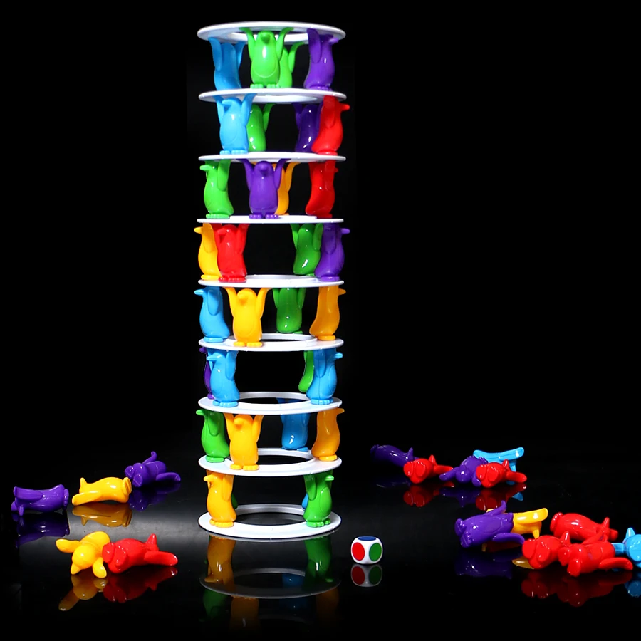 Пингвин башня свернуть баланс игры игрушки для детей, вечерние семьи веселые игры crazy Penguin аварии башня трепет вызов игрушки