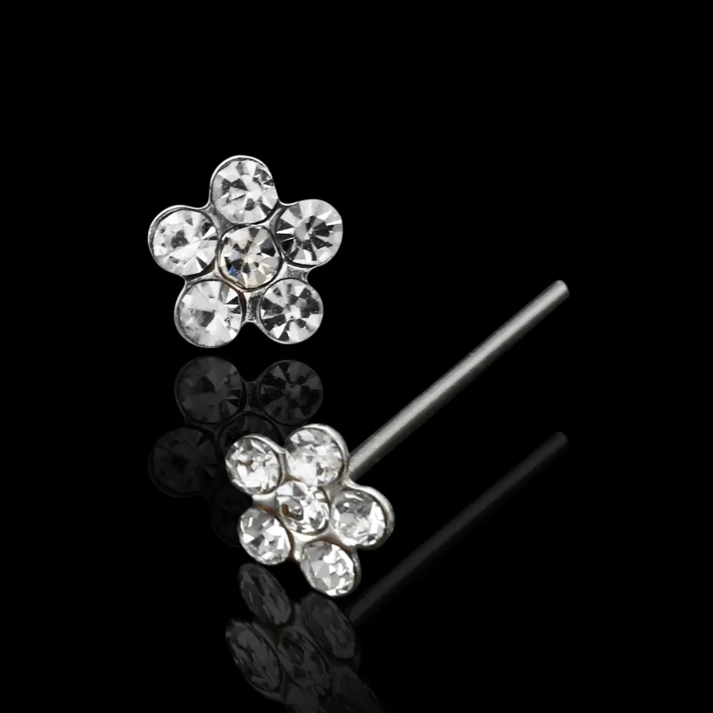 20pcs/lot 925 sterling silver Flower Nose ring and stud Piercing nose