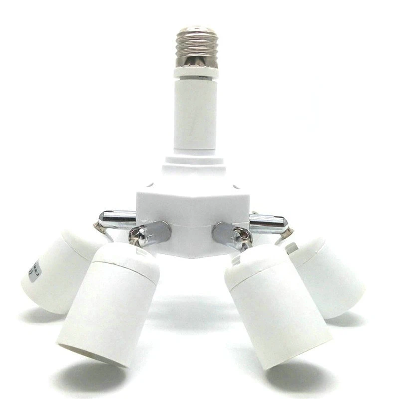 

Adjustable Rotatable 6 in1 E27 Base LED Bulb Holder Socket Splitter Light Lamp Bulb Adapter Holder 1 to 6 Lamp Bases