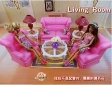 New Pink dream living room sofa furniture Set for babie doll play house toys ,miniature dolls house furniture