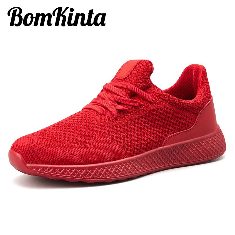 BomKinta New Breathable Adult Casual Shoes Men Plus Size 48 Mesh All Black Tenis Sneakers Outdoor Walking Male | Обувь