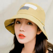 Sun Hat New Fashion Graffiti Men Women Summer Hat Couple Lovers Flat Top Packable Bucket Hat Unisex Fishing Fisherman Cap