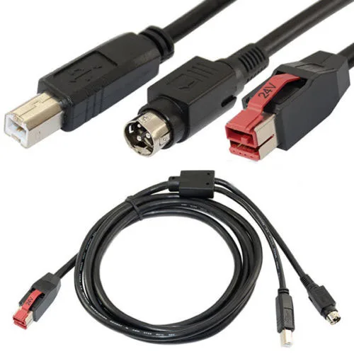 2M 24V Powered USB Cable for NCR Scangle Thermal Printerin Data Cables