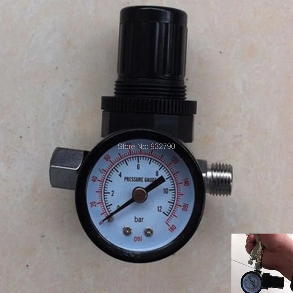HVLP Pneumatic Spray Gun Air Regulator Pressure Gauge Auto Paint Air