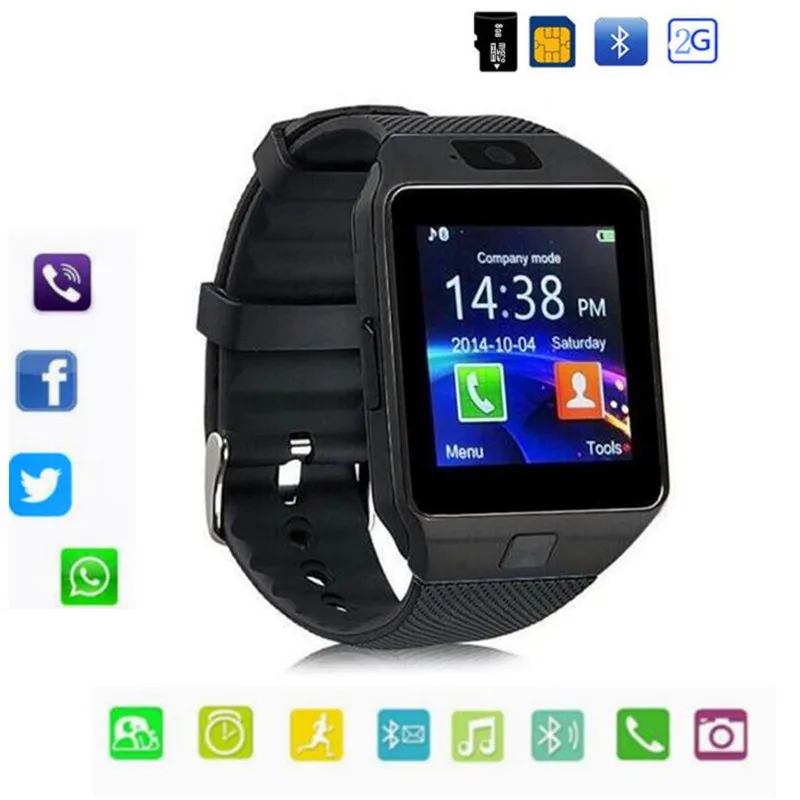 

Bluetooth DZ09 Smart Watch Support 2G SIM Max 8G TF Card Camera For Android apple ios Children Women watch Phone With Retail Box