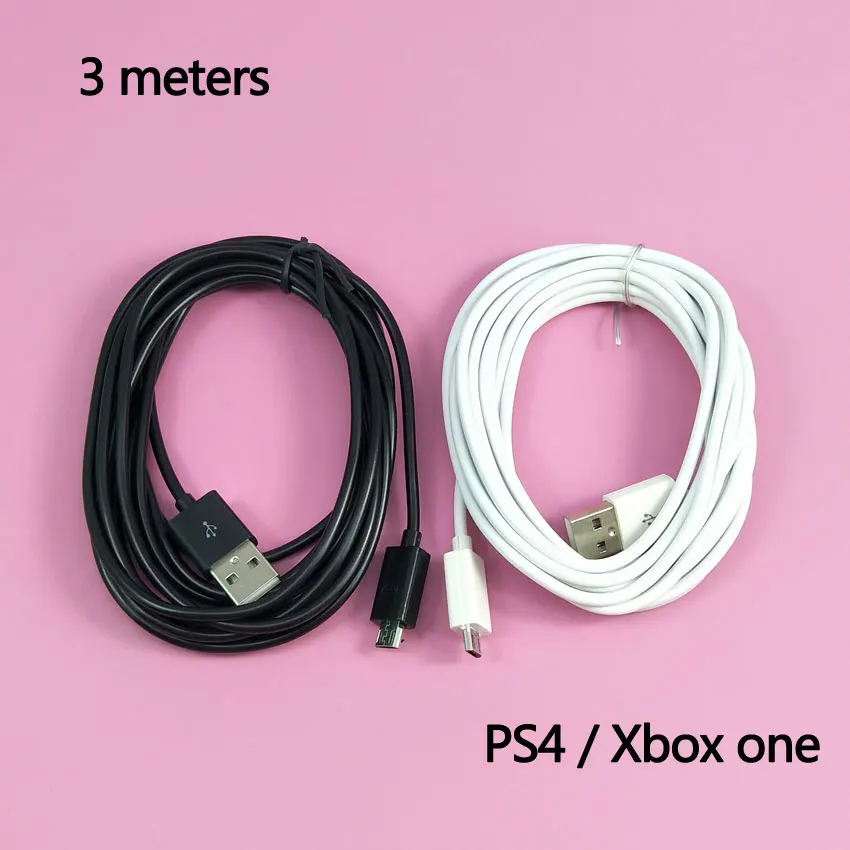 

YuXi 3M/300cm Micro USB Plug Play & Charge Pad Controller Data Charging Cable Power Charge Cord For Sony PS4 For Xbox one