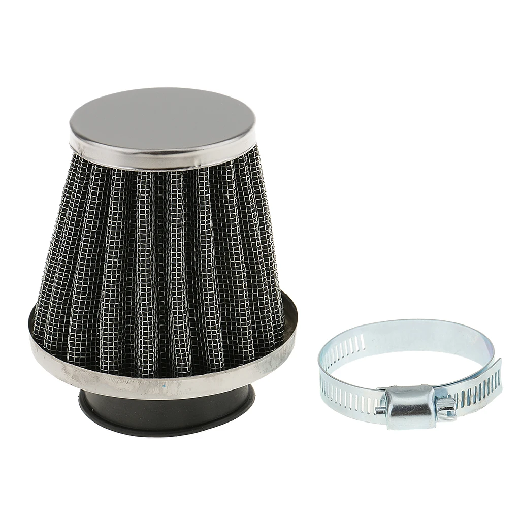 Universal 39mm Head Cleaner Filter Cone Mesh Air Intake Filter Cleaner for Universal motorcycle Motorbike Black Silver