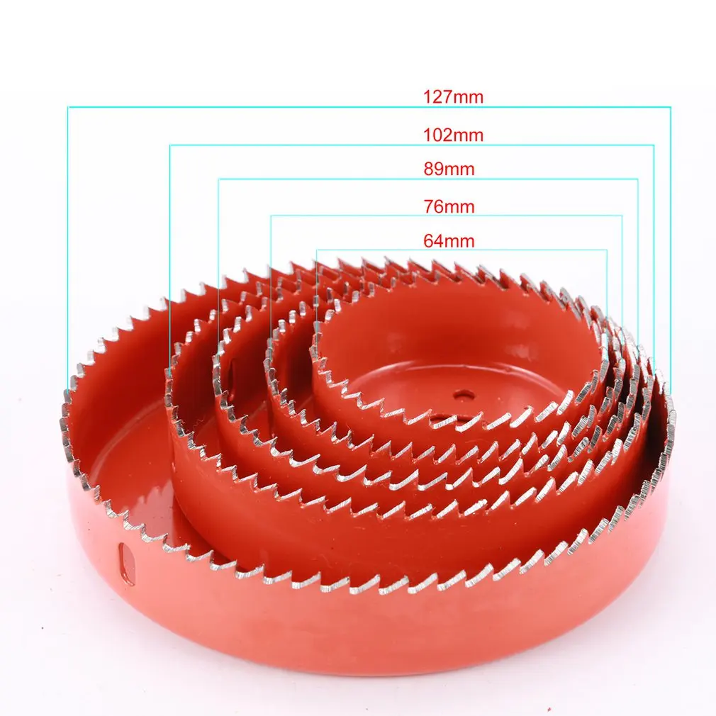 5 шт. набор сверл 64-127 мм роторный инструмент Набор отверстий для пилы деревообрабатывающее приспособление для яиц оправки буровые