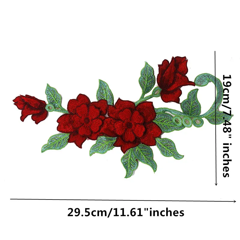 3D Red Flower Embroidery  (2)