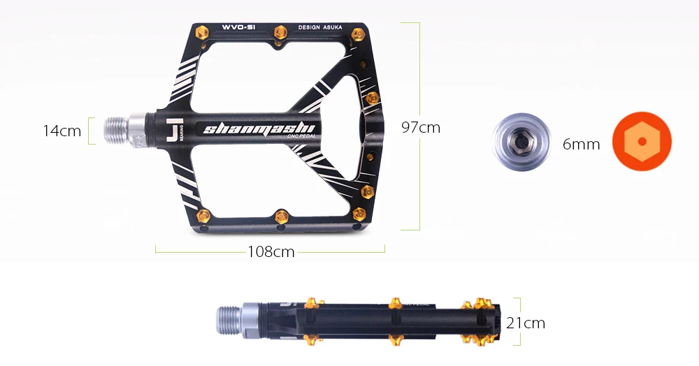 Shanmashi S1 MTB горный велосипед Подшипник педали из алюминиевого сплава велосипедные педали для велосипеда с фиксированной передачей противоскользящие велосипедные педали