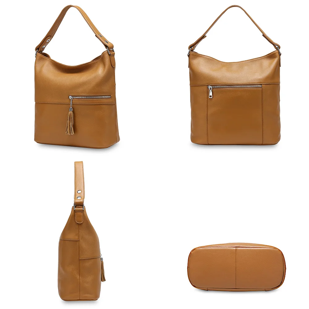 Zency beauty дизайнерская женская сумка на плечо с кисточкой натуральная кожа сумка абрикосовая модная дамская сумочка через плечо черный серый