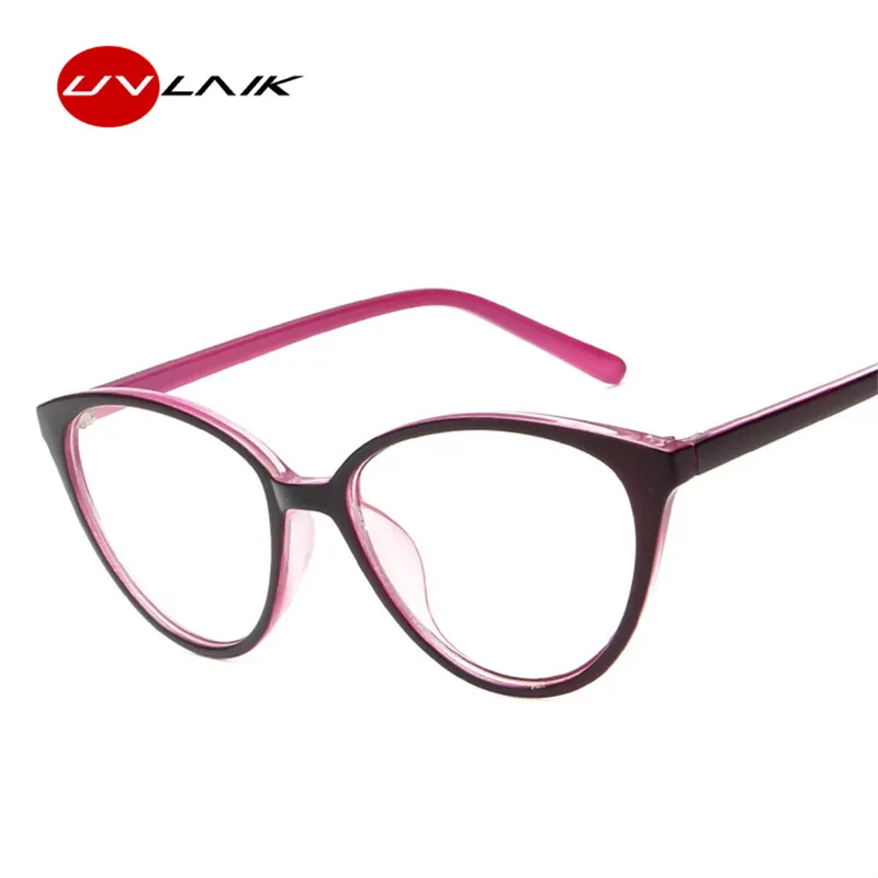 UVLAIK оправа для очков в стиле кошачьи глаза Женская мода ультра светильник прозрачные оптические очки женские плоские прозрачные линзы